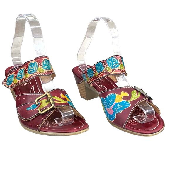 L'artiste X Spring Step Women's Cabernet Maroon Slip On Sandal Size 38 US 7.5/8 - Picture 5 of 12